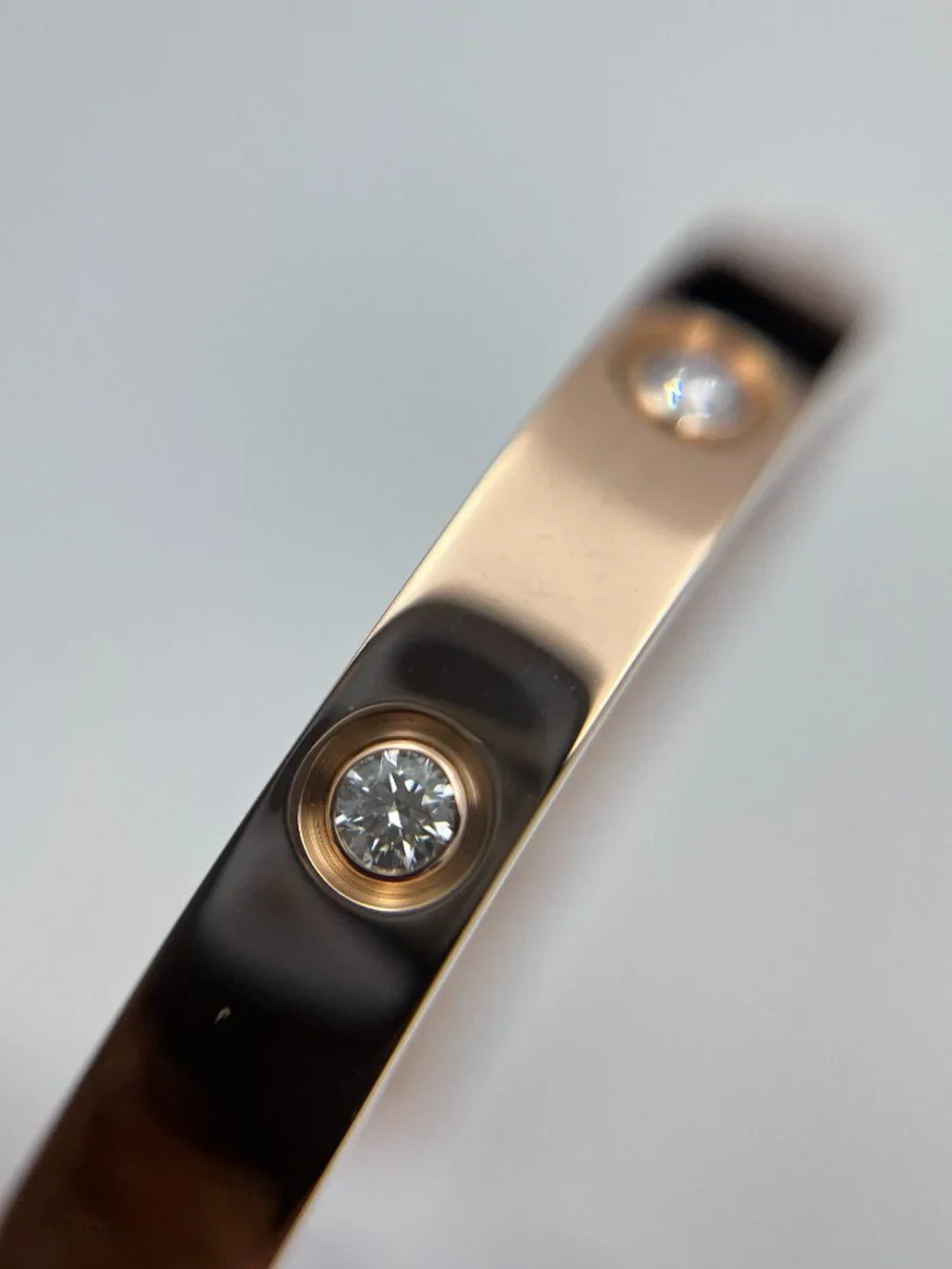 Cartier Love Bracelet Classic Model 10 Diamond 18K Rose Gold Size 17